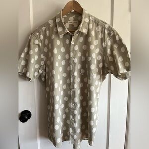 Far Afield Grey Smudge-Print Cotton Short-Sleeved Shirt L